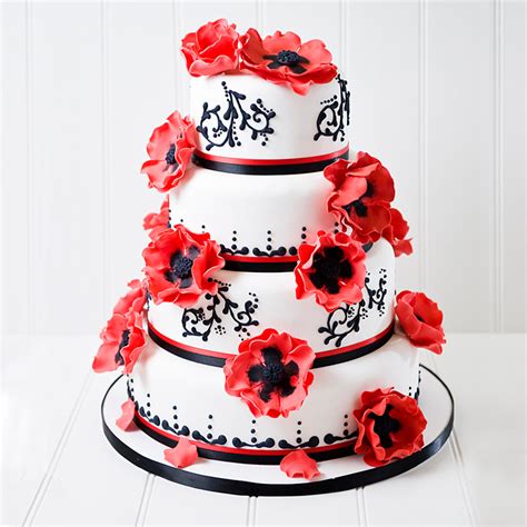 Weddingredblackflowers Cakes By Robin