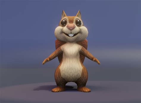 Artstation Cartoon Squirrel Rigged 3d Model Game Assets