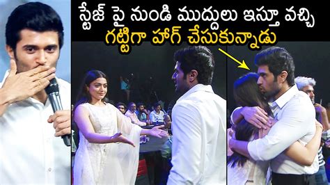 Vijay Devarakonda Gives Lovely Kisses And Tight Hug To Rashmika
