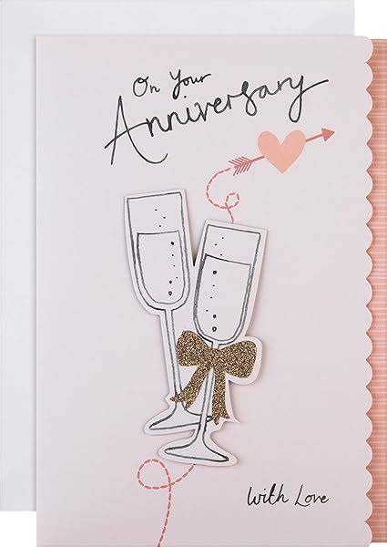 Hallmark Anniversary Card For Couple 3d Champagne Glass Design