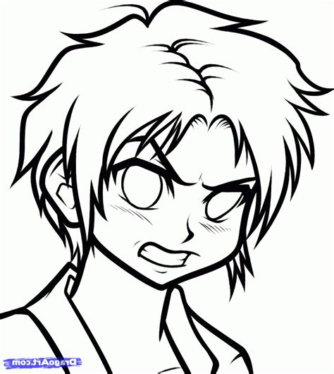 Anime Boy Head Drawing Simple Sketch Practice Random Male Face
