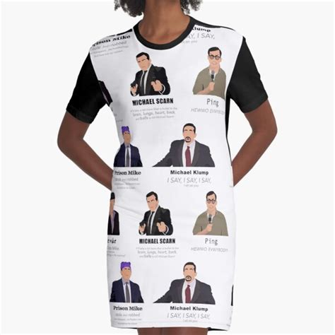The Faces Of Michael Scott Graphic T Shirt Dress For Sale By