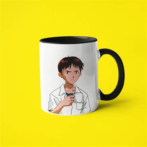 Shinji Holding Mug Anime T Shinji Ikari Coffee Mug Shinjiception Mug Evangelion Shinji
