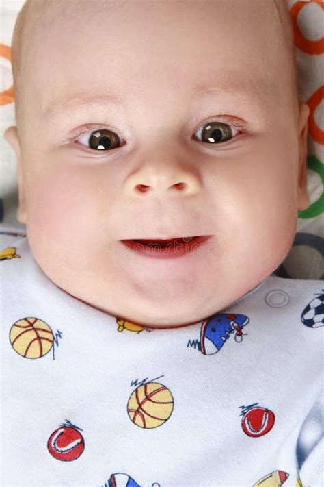Portrait Of Happy Baby Boy Stock Image Image Of Happiness 12477907