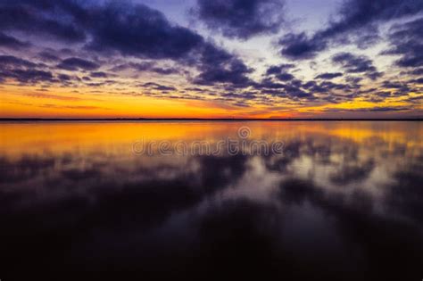 Sunset Over River Beautiful Sunset Time Stock Photo Image Of