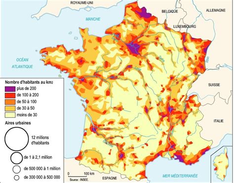 Densité De La Population En France - Carte Densité Population France | imvt