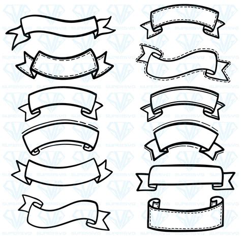 Vector Banners Sticker Clipart Svg Cut Files Ribbon Banners Svg Clip