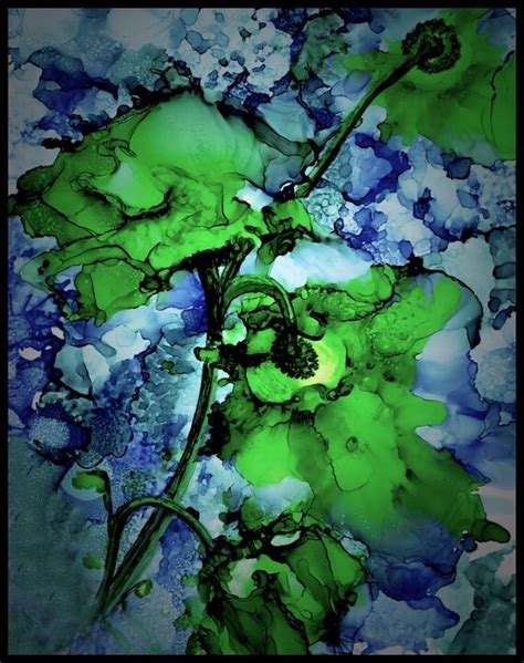 Items Similar To Alcohol Ink Abstract Art Print Green