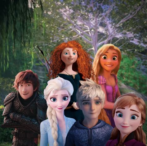 Rise Of The Brave Tangled Frozen Dragons Jack Frost Merida Rapunzel