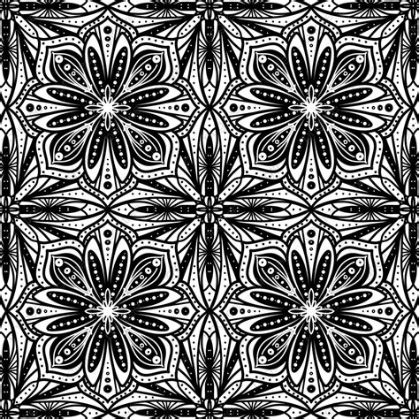 Seamless Pattern Line Art Of Batik With Transparent Background Free Png
