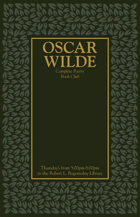 Book Postercover Oscar Wilde Complete Poetry On Behance