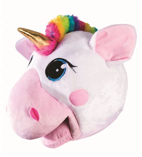 Unicorn Mascot Head Mask Soft Plush Costume Horse Unisex Cosplay Animal