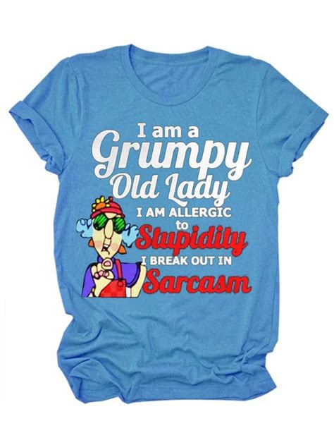 I Am A Grumpy Old Lady Graphic Tee In 2021 Red Turquoise Orange And