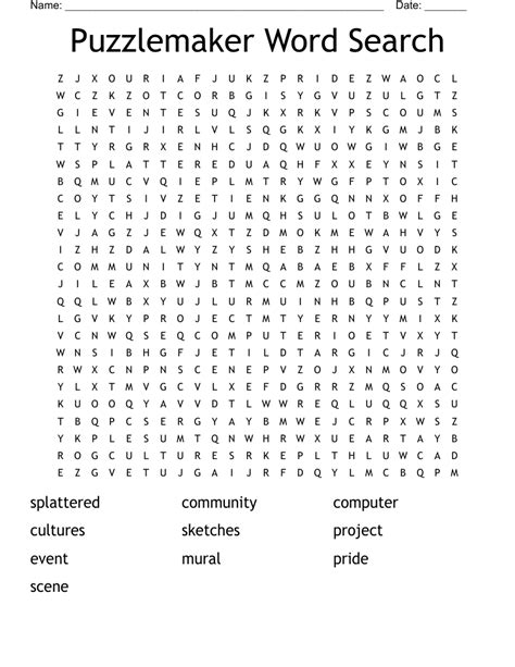 Puzzlemaker Word Search Wordmint