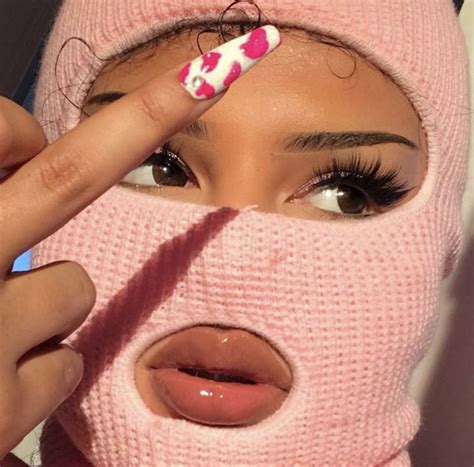 #aesthetic #aesthetics #aguide #art #arthoe #baddie #grunge #guide #howto #howtobeaesthetic #ideas when you're a baddie, you're basically that bad bitch. 🖤 Gangster Girl Baddie Pink Ski Mask Aesthetic - 2021