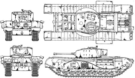 Churchill Tank Mkvii Blueprint Tank Drawing Army Tanks British Tank