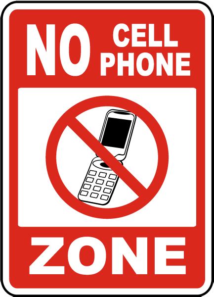No Cell Phone Zone Sign By F7202