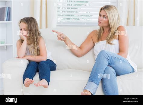 Angry Mother Scolding Her Daughter Stock Photo Alamy