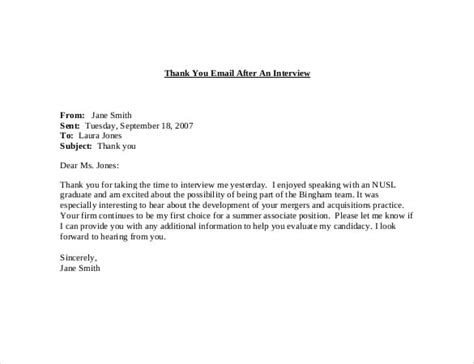 8 Thank You Note After Interview Free Sample Example Format Download