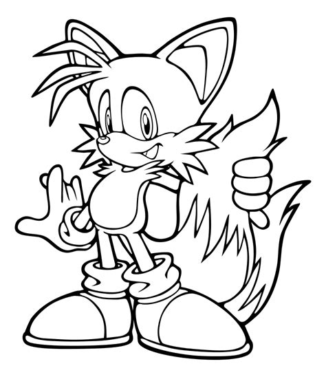 Раскраска Sonic The Hedgehog Тейлз лучший друг Соника Mirchild