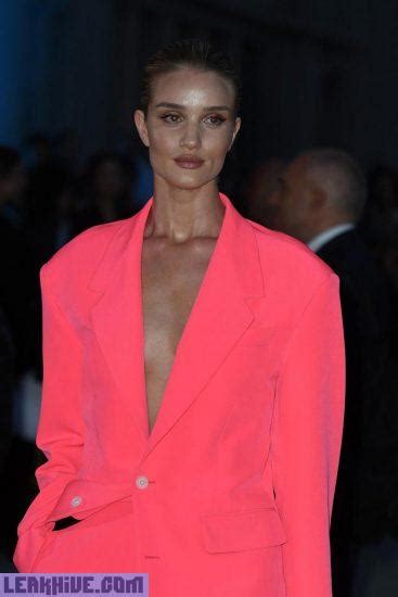Hot Rosie Huntington Whiteley Braless For Versaces Fashion Show