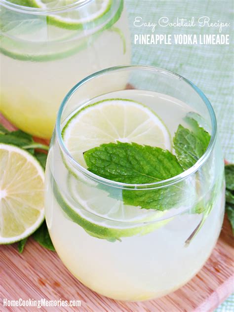 This is an easy spring time cocktail you can make and enjoy in no time. Pineapple Vodka Limeade Recipe - Home Cooking Memories