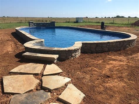 Semi In Ground Pools Partial In Ground Hybrid Pool Nashville