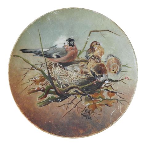 Antique 1890 Hand Painted Bird Plate Chairish