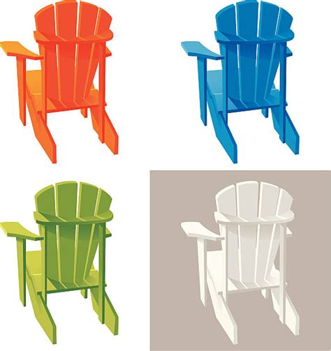 Adirondack Chairs On Beach Pics Illustrations Royalty Free Vector