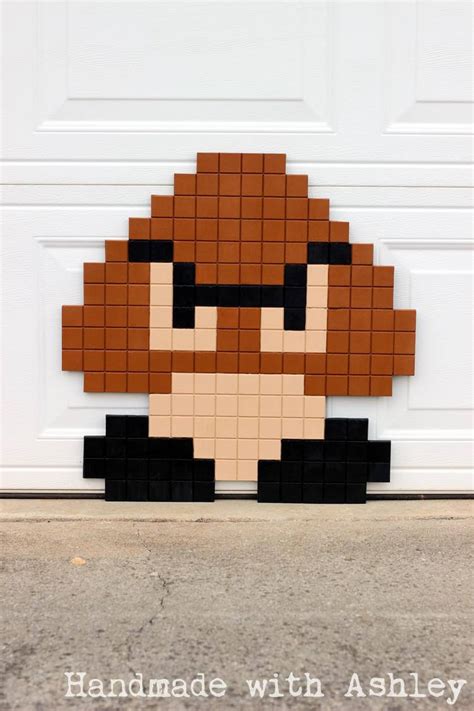 Super Mario Bros 8 Bit Goomba Pixel Art Diy Tutorial Handmade With