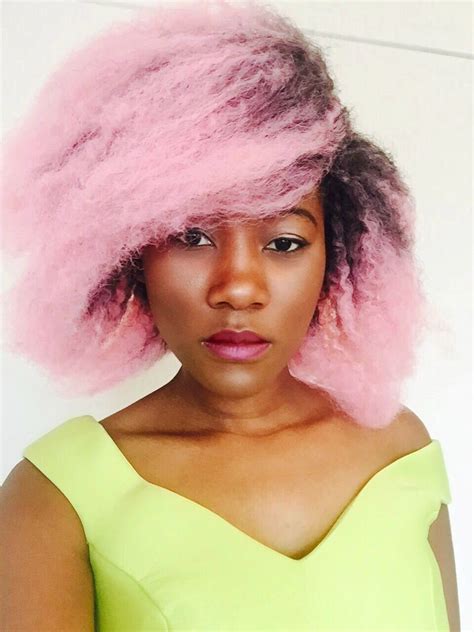 Pink Afro Hairstyle Afro Hairstyles Hair Styles Hairstyle