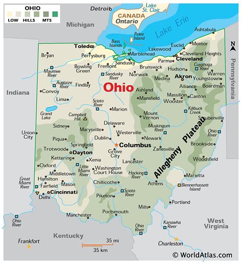 Drab Map Of Ohio Cities Free Photos