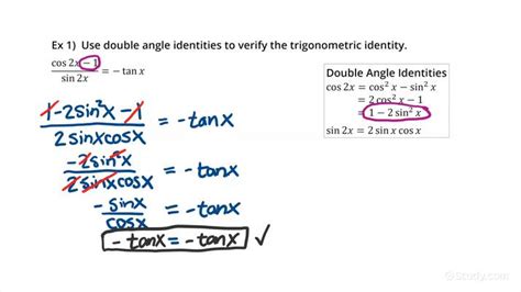 How To Prove Trigonometric Identities Using Double Angle Properties