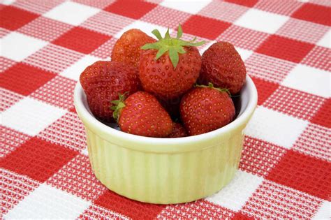 Strawberries In Bowl Stock Photo