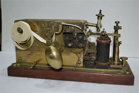 Rare Antique Telegraph Machine In Brass Made By Siemens Bro