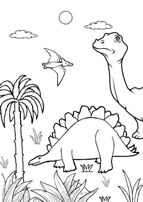 Examples are jurassic park, jumanji, and so on. Free Online Dinosaur Jungle Colouring Page - Kids Activity ...
