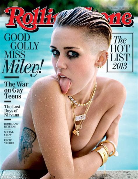 Miley Cyrus Poses Topless With Tongue Out For Rolling Stone As She