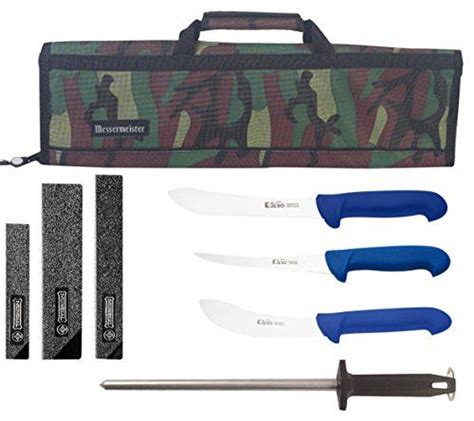 p3 mad cow cutlery jero brand commercial grade butcher knife set with messermeister camo knife