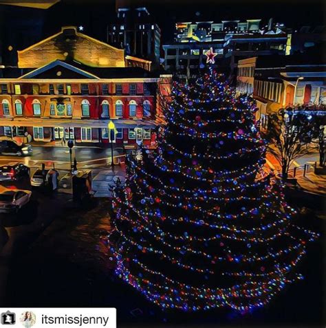 Holiday Tree In Downtown Roanoke In Virginias Blue Ridge Photo By