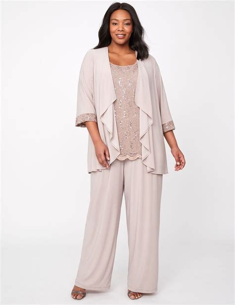 plus size evening pant suit with beading perfect for a 20s party mother of the bride plus