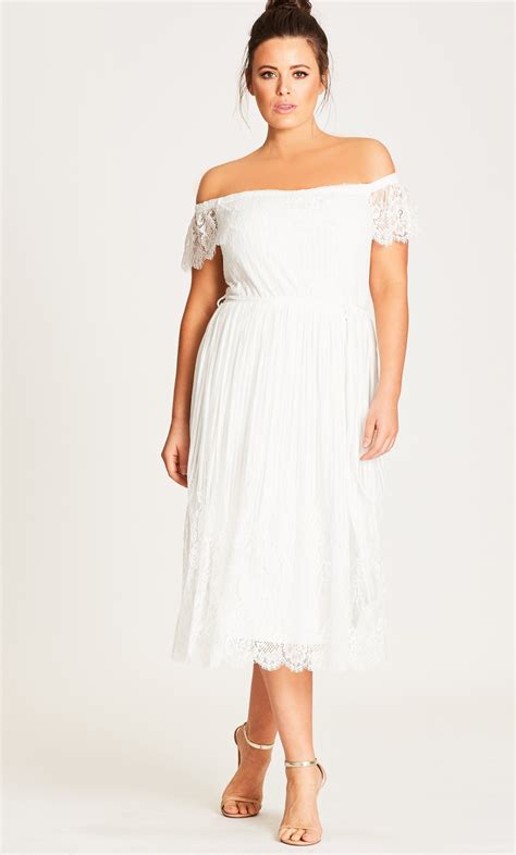 Vine Detail Off Shoulder Dress Ivory White Bridal Shower Dress Off