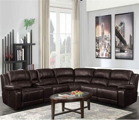 Buy Chesteron Leatherette 6 Seater Recliner Sofa Set Brown Online In