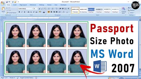 How to make passport size photo in Microsoft word Passport size photo kaise banaye हद