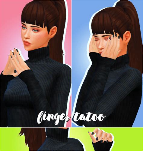 Fingers Tattoo By Crazycupcakefr13 The Sims Sims 4 Tattoos Sims 4