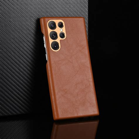 Luxury Leather Magnetic Camera Protection Case For Samsung S23 Ultra