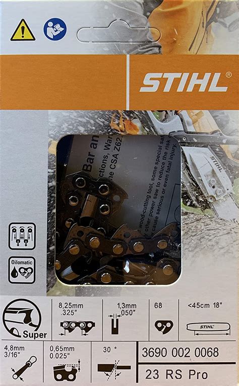 Stihl 23rs 68 Rapid Super Chainsaw Chain 18 Bar 325 Pitch Patio Lawn And Garden