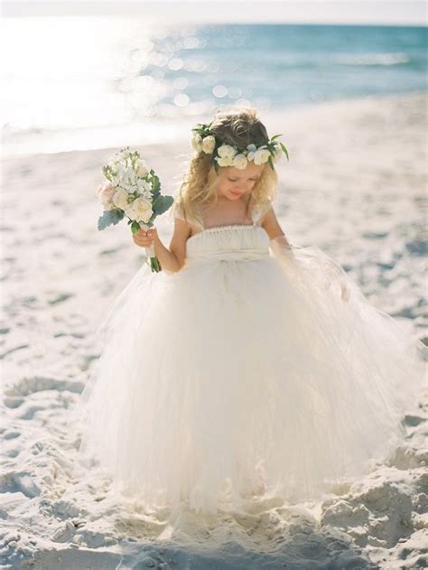 Chic Beach Wedding At Edgewater Resort Beach Flower Girl Dresses