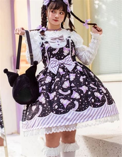 Purple Kawaii Kuromi Lolita Dress Sanrio Etsy Australia