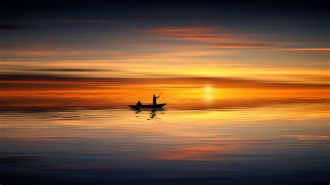 5000529 Boat Ocean Sunset Landscape Photography Hd 4k 5k Rare
