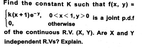 solved find the constant k such that f x y k x 1 e y